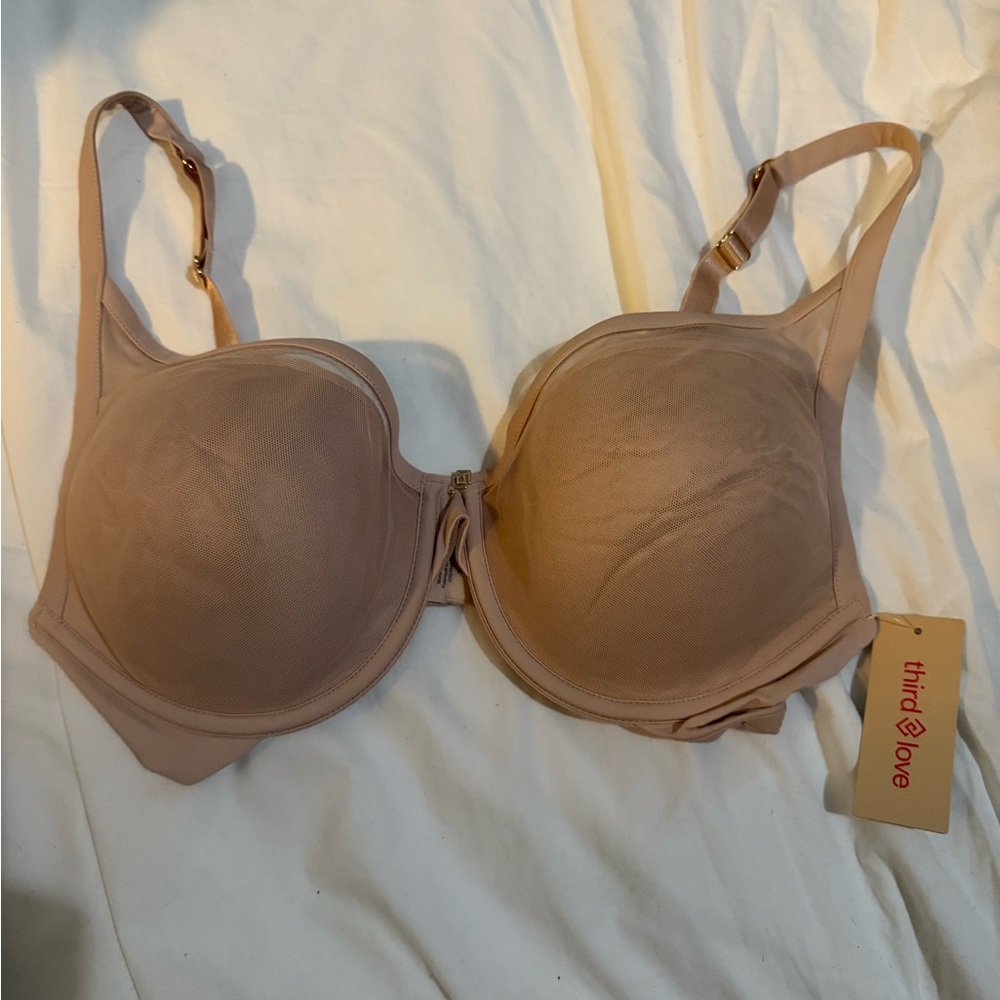 Third Love mesh Bra with Molded Cups and Adjustable Straps
